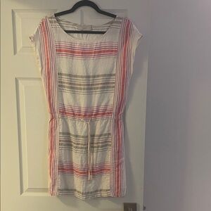 LOFT Striped Mini Dress - Pink, Gray, Cream